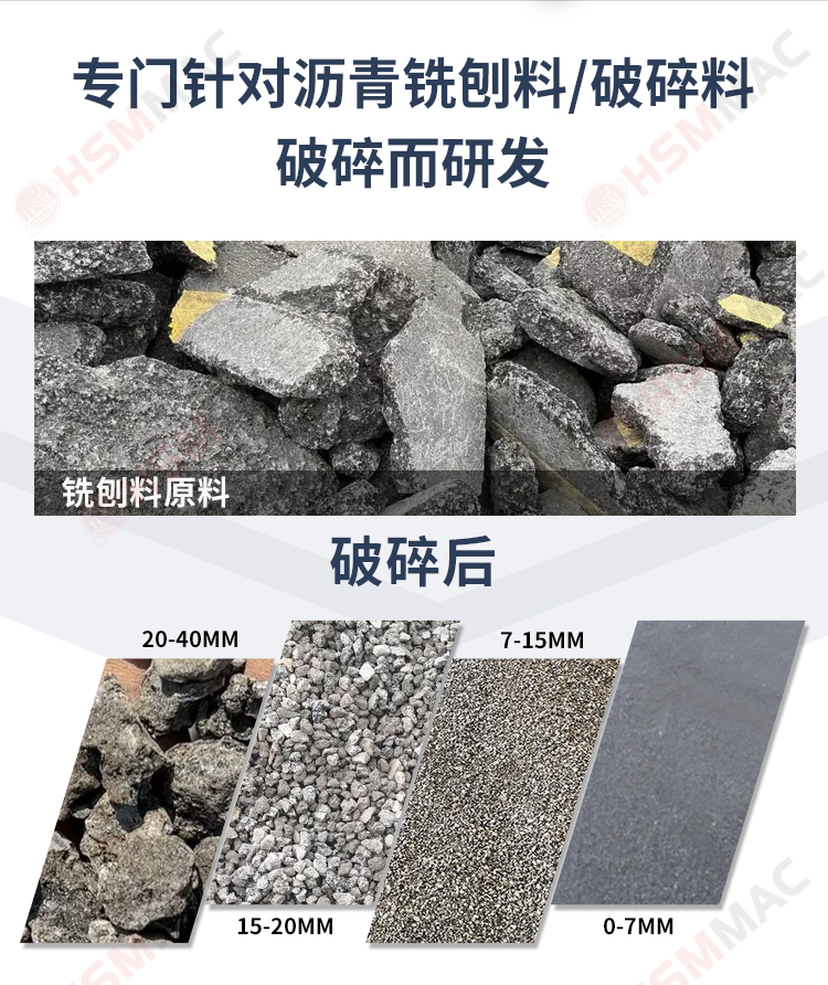 沥青铣刨料破碎机破碎物料对比
