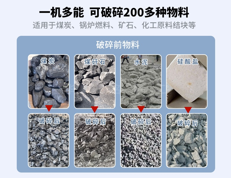 沉积岩齿辊破碎机破碎物料对比
